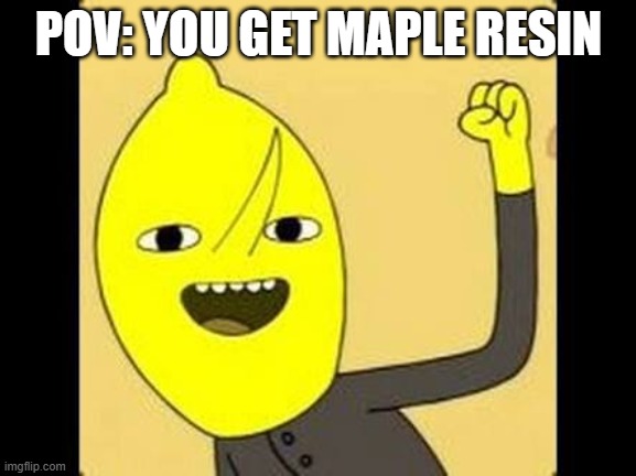 acceptable | POV: YOU GET MAPLE RESIN | image tagged in lemongrab | made w/ Imgflip meme maker