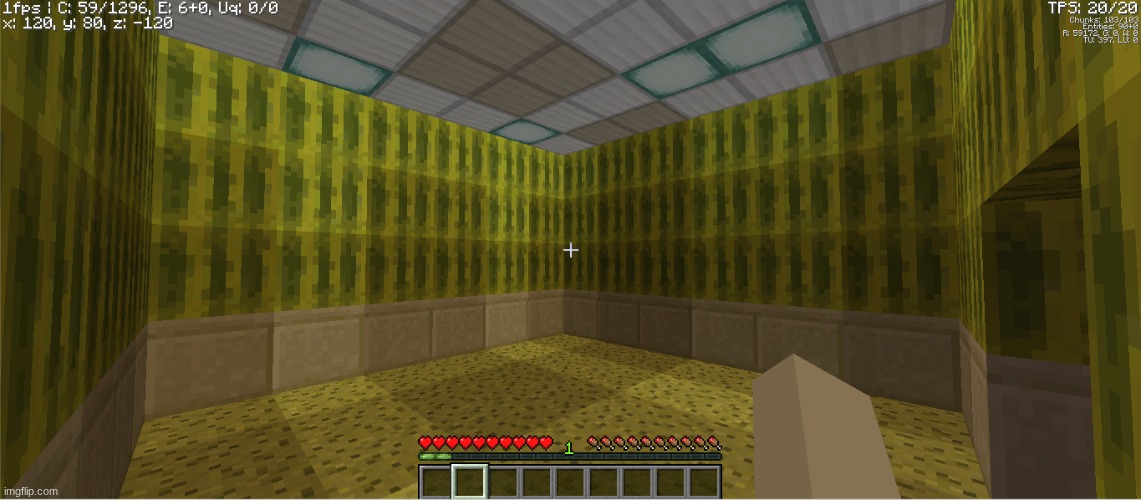I built the backrooms in Minecraft [1.12.2] | image tagged in minecraft,backrooms | made w/ Imgflip meme maker