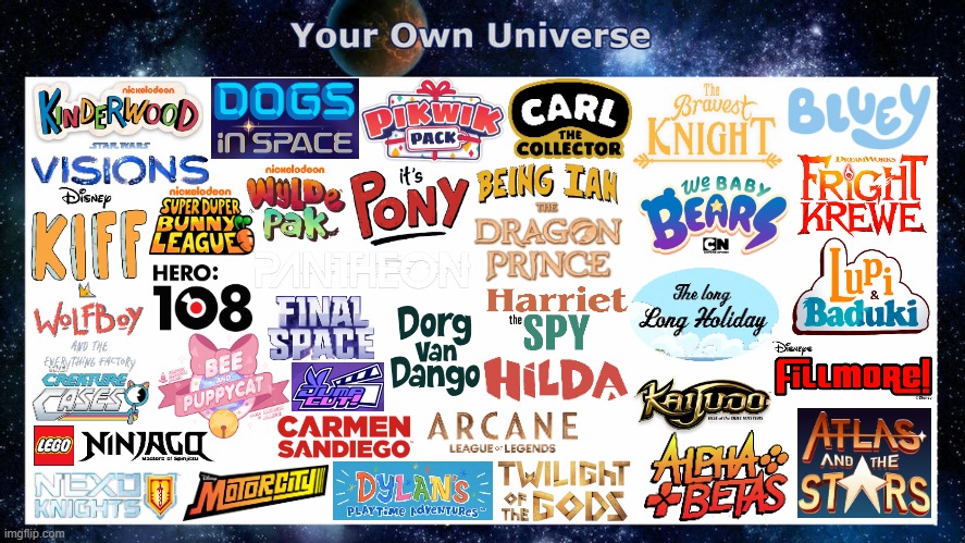 My Own Universe (Animated Series Only) | image tagged in create your own universe,meme,memes,animated series,animated shows,list | made w/ Imgflip meme maker
