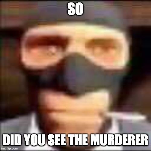 spi | SO DID YOU SEE THE MURDERER | image tagged in spi | made w/ Imgflip meme maker