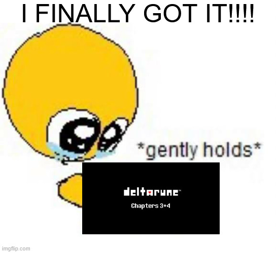 LES GOOOOO | I FINALLY GOT IT!!!! | image tagged in gently holds emoji | made w/ Imgflip meme maker