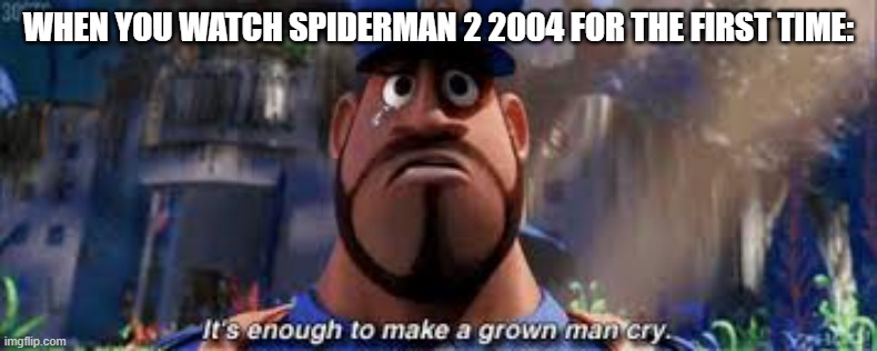 Try not to cry. | WHEN YOU WATCH SPIDERMAN 2 2004 FOR THE FIRST TIME: | image tagged in spiderman,marvel,tobey maguire,cry,memes,funny memes | made w/ Imgflip meme maker