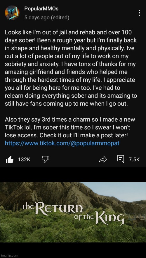 Holy shit, the legend has returned | image tagged in return of the king | made w/ Imgflip meme maker