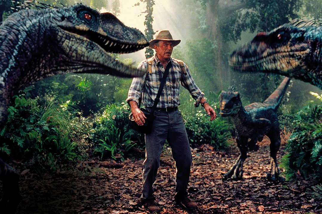 Jurassic guy surrounded by dinosaurs Blank Meme Template