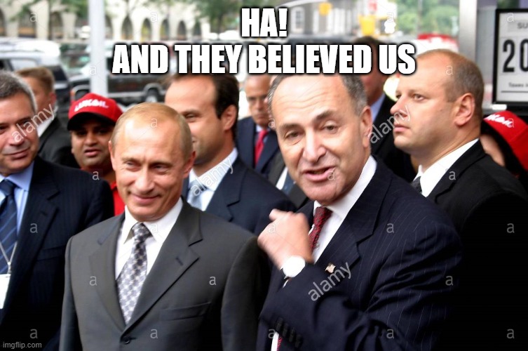 chuck schumer | HA!
AND THEY BELIEVED US | image tagged in chuck schumer | made w/ Imgflip meme maker