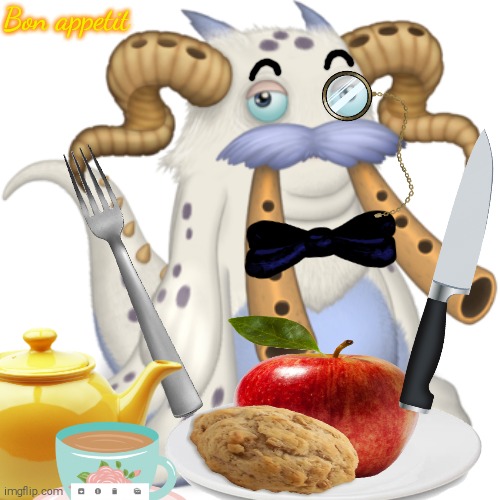 Le Walrus | Bon appetit | image tagged in g'joob,my singing monsters,shitpost | made w/ Imgflip meme maker