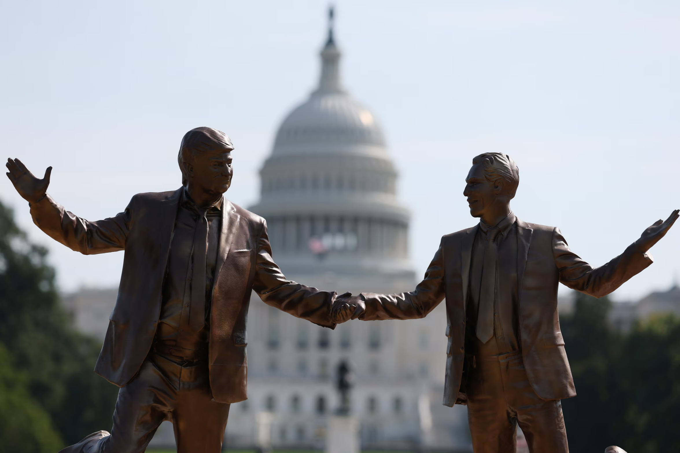 Trump and Epstein statue Blank Meme Template