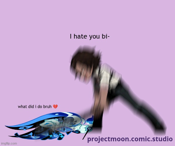 Coming back for a bit to share this template i made (nsfw bc of cut out curse word) | I hate you bi-; what did i do bruh 💔 | image tagged in heathcliff bonks the hell outta shadow milk cookie | made w/ Imgflip meme maker