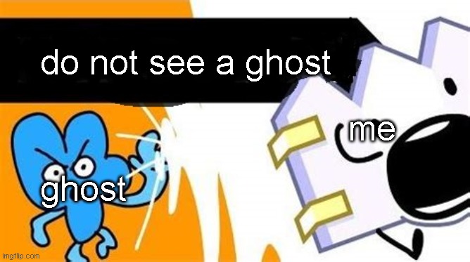 bfb editable | do not see a ghost; me; ghost | image tagged in bfb editable,bfdi | made w/ Imgflip meme maker
