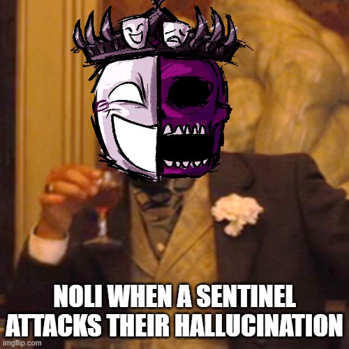 FR tho | NOLI WHEN A SENTINEL ATTACKS THEIR HALLUCINATION | image tagged in memes,laughing leo,noli,forsaken,roblox | made w/ Imgflip meme maker