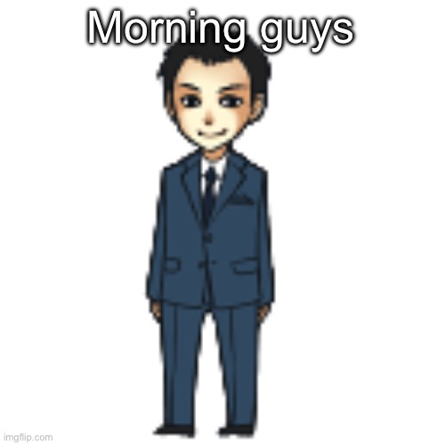 It’s Friday yay | Morning guys | image tagged in moriarty but a shimeji | made w/ Imgflip meme maker