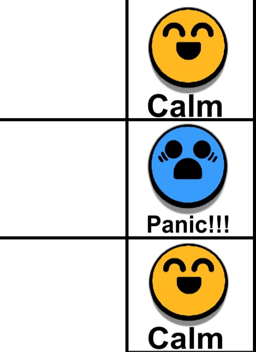 Calm Panic Calm Blank Meme Template