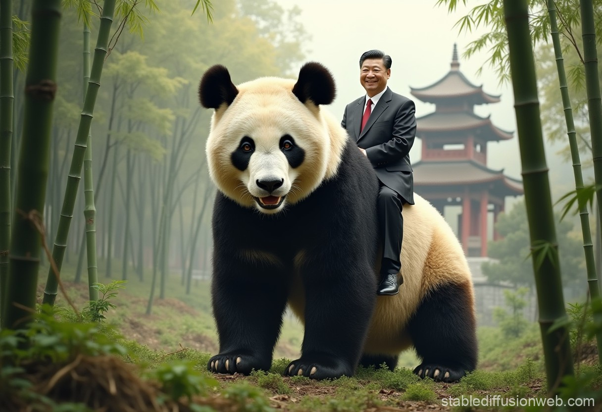Xi Riding Panda Blank Meme Template