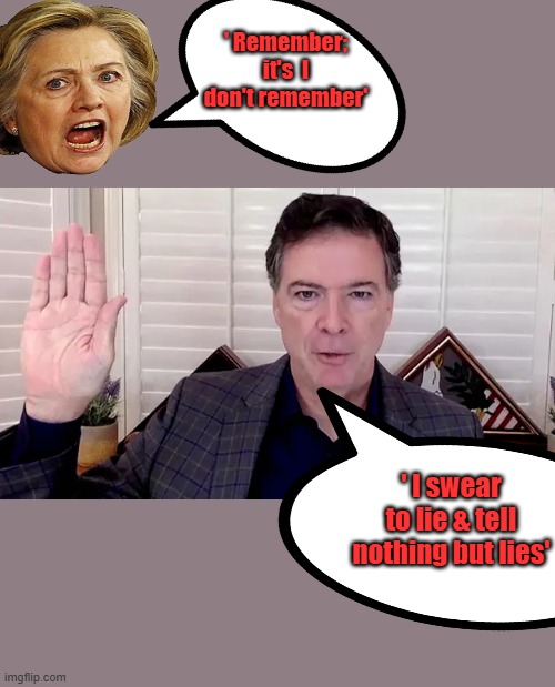 ' Remember; it's  I don't remember'; ' I swear to lie & tell nothing but lies' | made w/ Imgflip meme maker