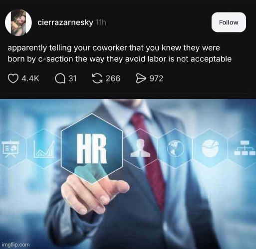 In trouble again | image tagged in hr violation,labour,coworker,caesar,birth | made w/ Imgflip meme maker