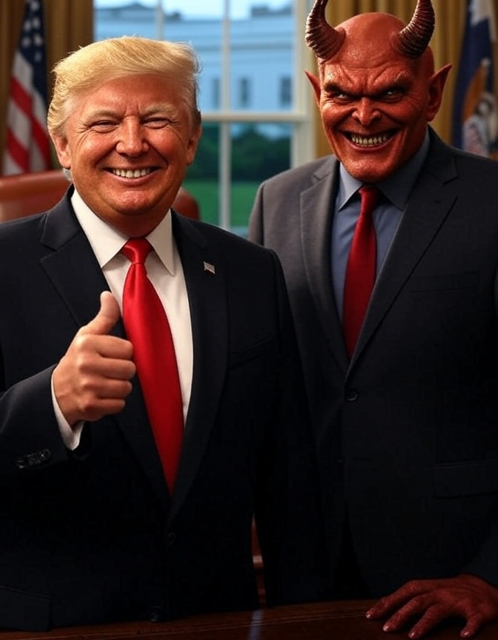 donald trump satan lucifer thumbs up Blank Meme Template