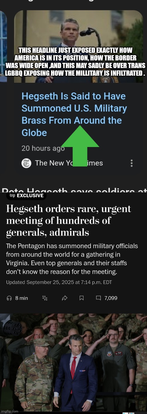 Readers highgest : Alot of world larping, antifa still here,cartel here ,dereliction duty persons still paid nothing burger news | THIS HEADLINE JUST EXPOSED EXACTLY HOW AMERICA IS IN ITS POSITION, HOW THE BORDER WAS WIDE OPEN ,AND THIS MAY SADLY BE OVER TRANS LGBBQ EXPOSING HOW THE MILLITARY IS INFILTRATED . | image tagged in news,larp | made w/ Imgflip meme maker
