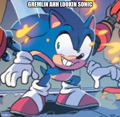 sonic idw pics | GREMLIN AHH LOOKIN SONIC | image tagged in sonic the hedgehog,idw comics | made w/ Imgflip meme maker
