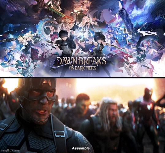 Wuthering Waves! Assemble. | image tagged in avengers assemble,wuthering waves | made w/ Imgflip meme maker