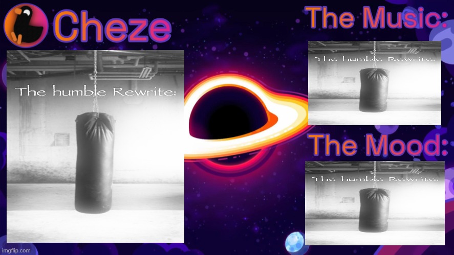 Cheze Black Hole Temp | image tagged in cheze black hole temp | made w/ Imgflip meme maker