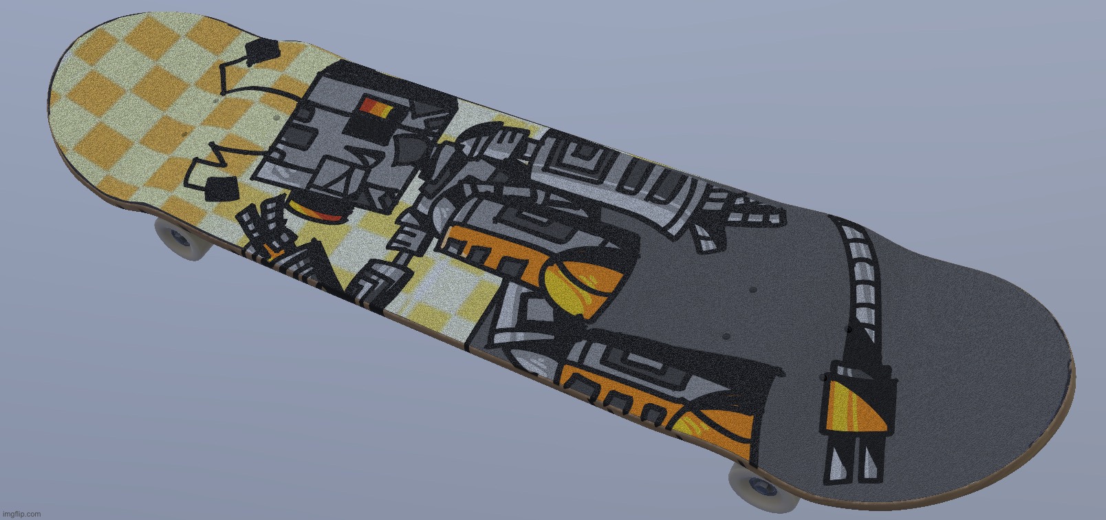 procreate has a 3d model pack btw so i made this | image tagged in skateboarding | made w/ Imgflip meme maker