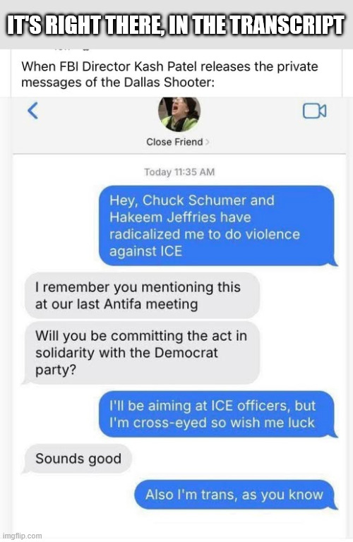 IT'S RIGHT THERE, IN THE TRANSCRIPT | made w/ Imgflip meme maker