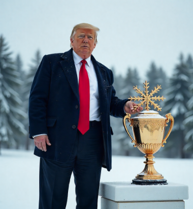 trump golden snowflake trophy Blank Meme Template