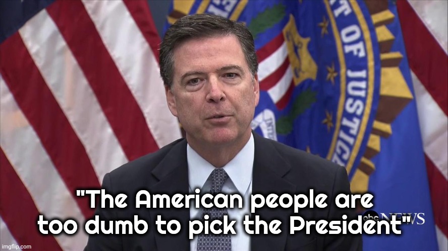 FBI Director James Comey | "The American people are too dumb to pick the President" | image tagged in fbi director james comey | made w/ Imgflip meme maker