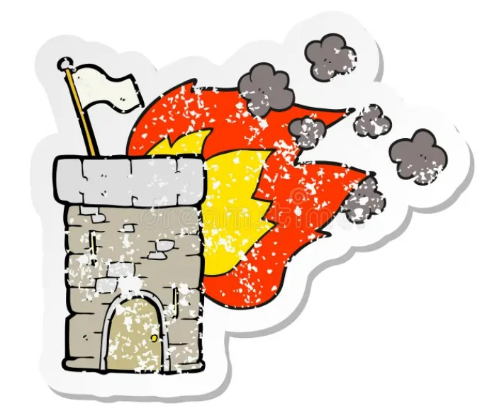 burning tower Blank Meme Template