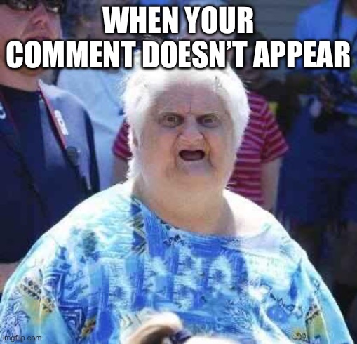 wut | WHEN YOUR COMMENT DOESN’T APPEAR | image tagged in wut | made w/ Imgflip meme maker