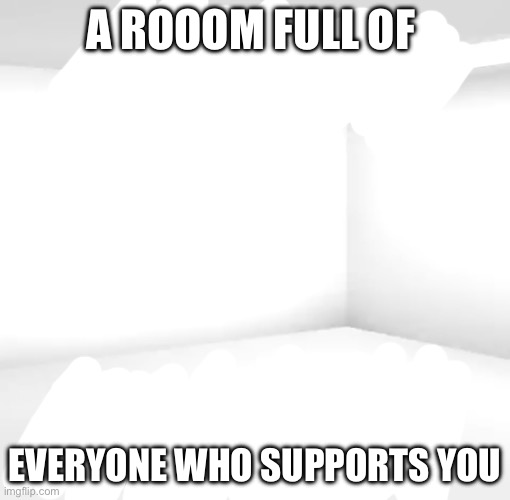 A room | A ROOOM FULL OF EVERYONE WHO SUPPORTS YOU | image tagged in a room | made w/ Imgflip meme maker