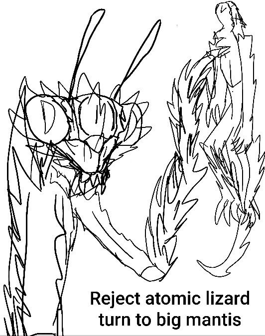 Reject atomic lizard turn to big mantis Blank Meme Template