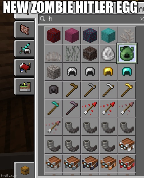 Minecraft | NEW ZOMBIE HITLER EGG | image tagged in minecraft | made w/ Imgflip meme maker