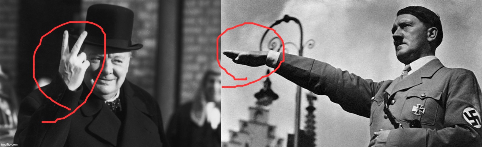 image tagged in winston churchill,adolf hitler heil | made w/ Imgflip meme maker