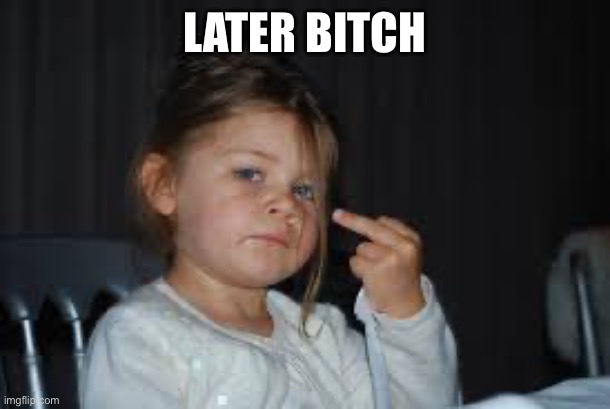 Bye Felicia | LATER BITCH | image tagged in bye felicia | made w/ Imgflip meme maker