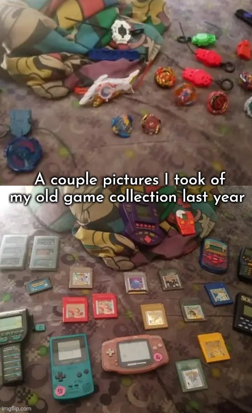 A couple pictures I took of my old game collection last year | made w/ Imgflip meme maker