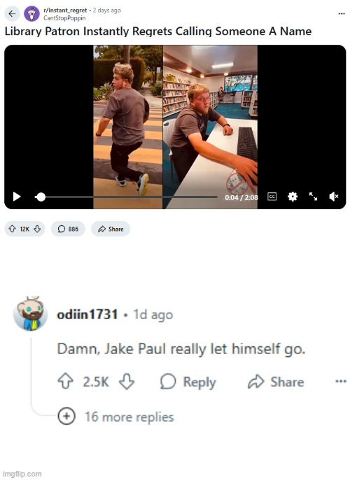 image tagged in jake paul,library | made w/ Imgflip meme maker