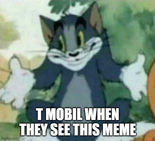 tom i dont know meme | T MOBIL WHEN THEY SEE THIS MEME | image tagged in tom i dont know meme | made w/ Imgflip meme maker