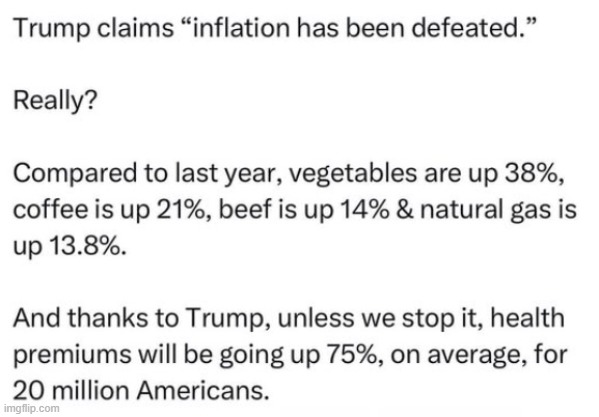 inflation | image tagged in donald trump | made w/ Imgflip meme maker