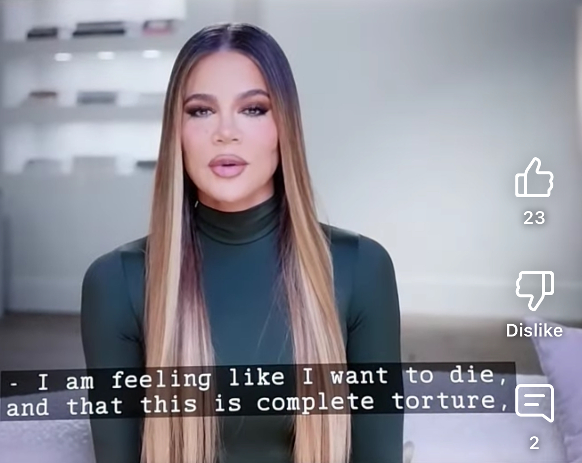 High Quality Kloé Kardashian I am feeling like I want to die Blank Meme Template