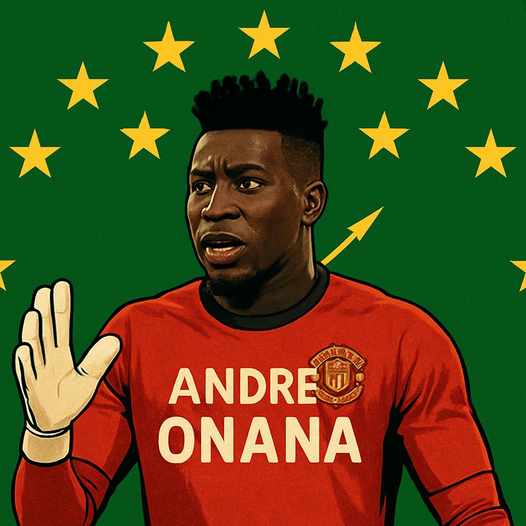 andre onana on a circassian flag Blank Meme Template