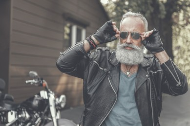 High Quality Old Leather Jacket Guy Blank Meme Template