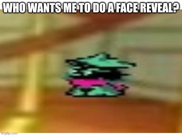 FACE REVEAL? | WHO WANTS ME TO DO A FACE REVEAL? | image tagged in face reveal | made w/ Imgflip meme maker