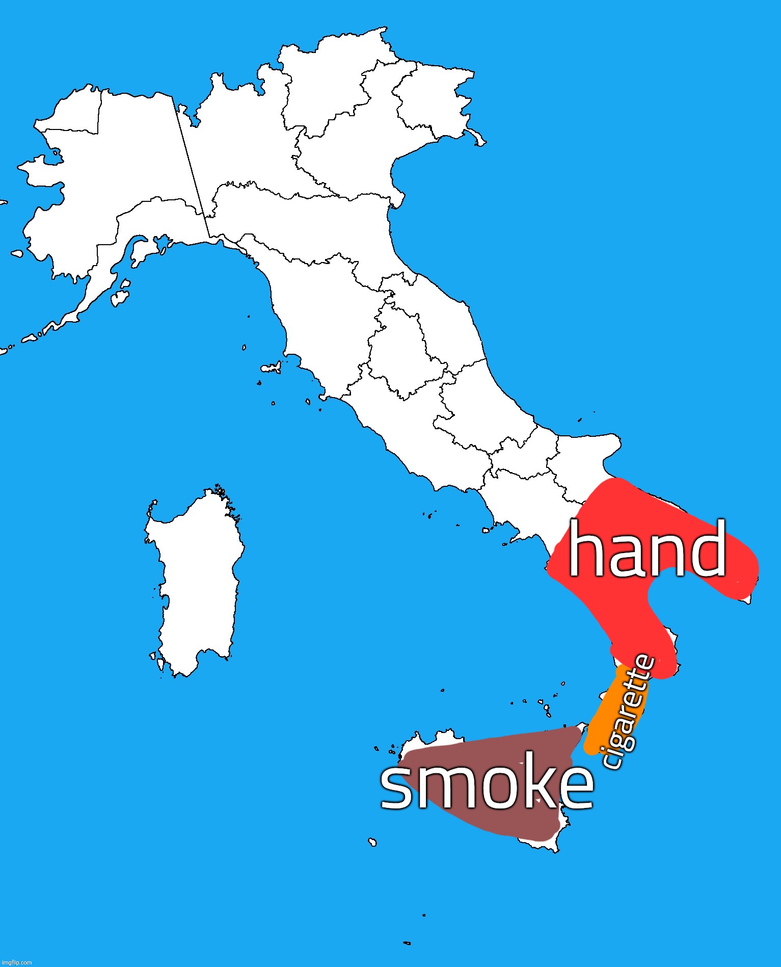 italy | hand; smoke; cigarette | image tagged in italy | made w/ Imgflip meme maker