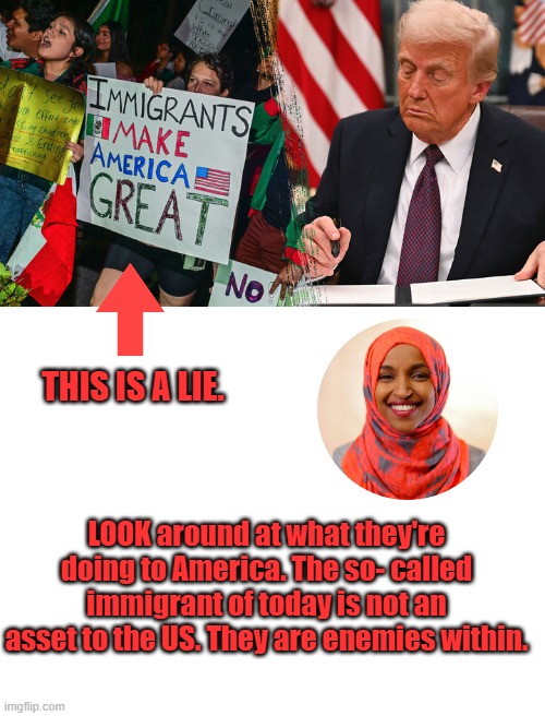 NO, the illegals do nothing but destroy | THIS IS A LIE. LOOK around at what they're doing to America. The so- called immigrant of today is not an asset to the US. They are enemies within. | image tagged in blank white template | made w/ Imgflip meme maker