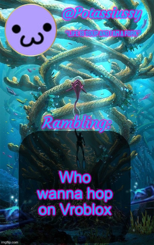 Another shitty announcement template | Who wanna hop on Vroblox | image tagged in another shitty announcement template | made w/ Imgflip meme maker