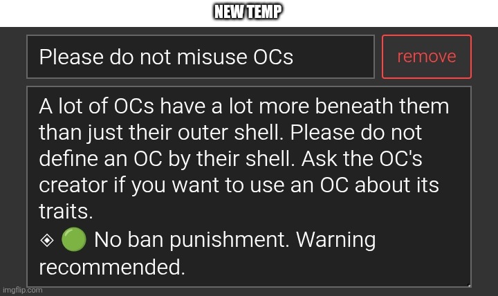 use this temp when someone uses your oc extremely out of character | NEW TEMP | image tagged in please do not misuse oc's understream | made w/ Imgflip meme maker