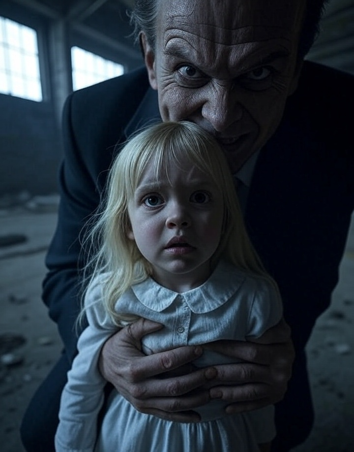 Evil Satanic MAGA holding little blonde girl Republican Trump Blank Meme Template