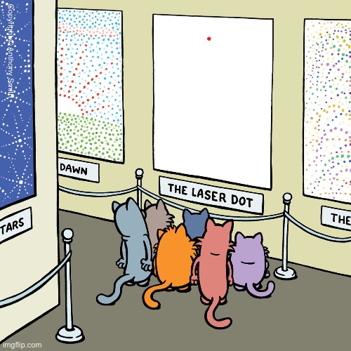 Learn to Speak Cat | image tagged in comics,learn to speak cat,museum,artwork,laser dot,mesmerised | made w/ Imgflip meme maker