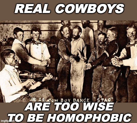 REAL COWBOYS ARE TOO WISE
TO BE HOMOPHOBIC | made w/ Imgflip meme maker
